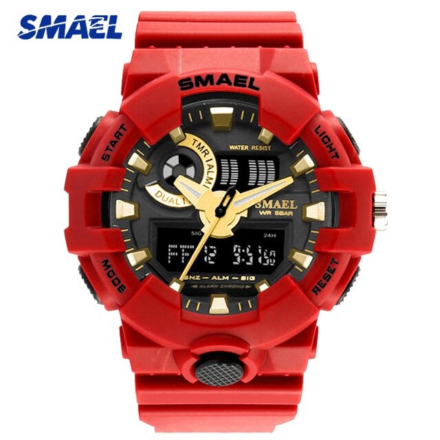 SMAEL Blue Camouflage Sports Watches Men Digital Wrist watches Man Student Quartz Electronic Dual Display Wristwatches