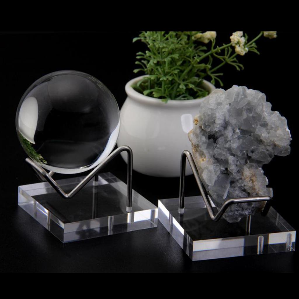 1 pc akryl hyldesten krystal klynge stativ base hjemmekontor indretning mineralprøve desktop display hylde stativ