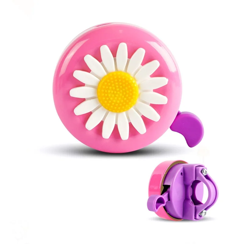 Klaxon de vélo coloré pour enfants, cloche de vélo drôle pour filles, détruire AndrFlower pour guidon, plastique en alliage, alarme sonore, anneau de cyclisme: Gris clair