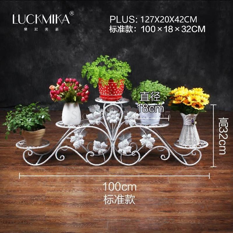 Balcony indoor Nordic flower shelf wrought iron balcony multi-storey floor-mounted simple living room floor pot rack