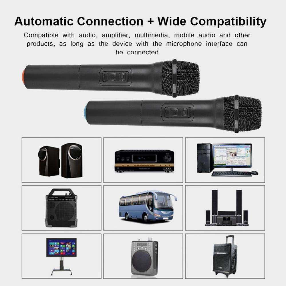 Universal VHF Wireless Handheld Microphone with Receiver/Antenna for Karaoke/Business Meeting Portable Microphones