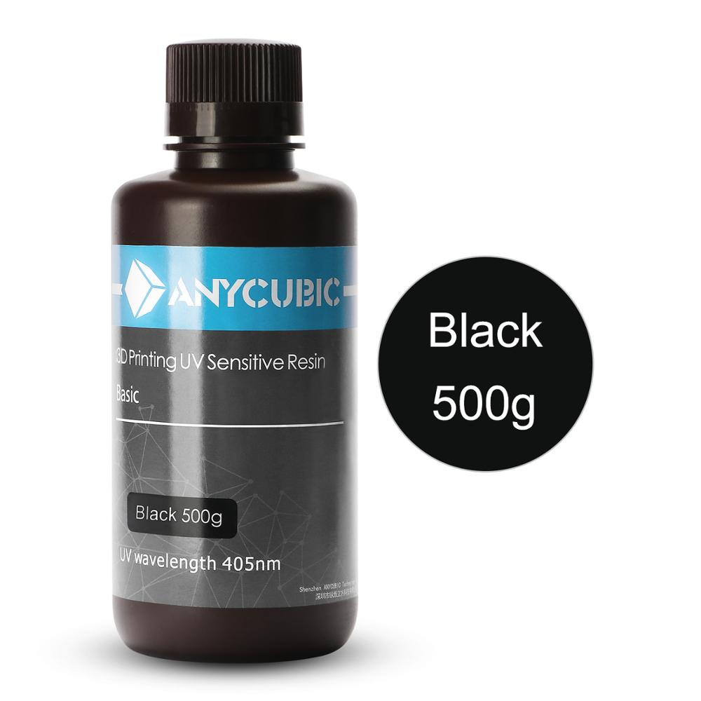 ANYCUBIC Photon 405nm 1L Resin for Photon S 3D Printer LCD UV Sensitive Resin Liquid Printing Material Photosensitive UV Resin: Black-500ml