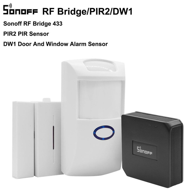 Itead SONOFF RF Bridge 433Mhz Wifi Wireless Signal Converter PIR2 Motion Sensor DW1 Door Window Alarm Sensor Smart Home Security: DW1 PIR2 RFbridge