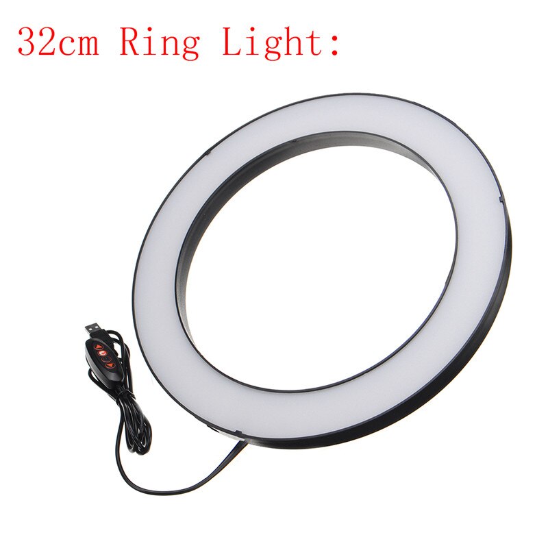 Freya Ring Licht Led Dimbare Lamp Fotografie Selfie Fotostudio Make-Up Ring Verlichting Multi-Functies Video Live Lamp 2800-6500K: Black