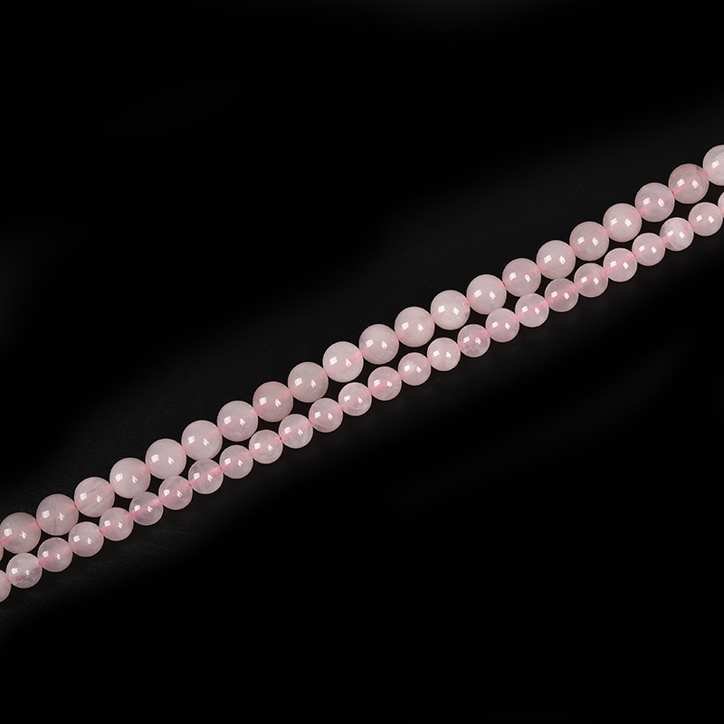 Licht Roze 4/6/8/10/12/14mm Crystal Rose Quartz Kralen Maken Ketting ketting 15inch Valentijnsdag H269