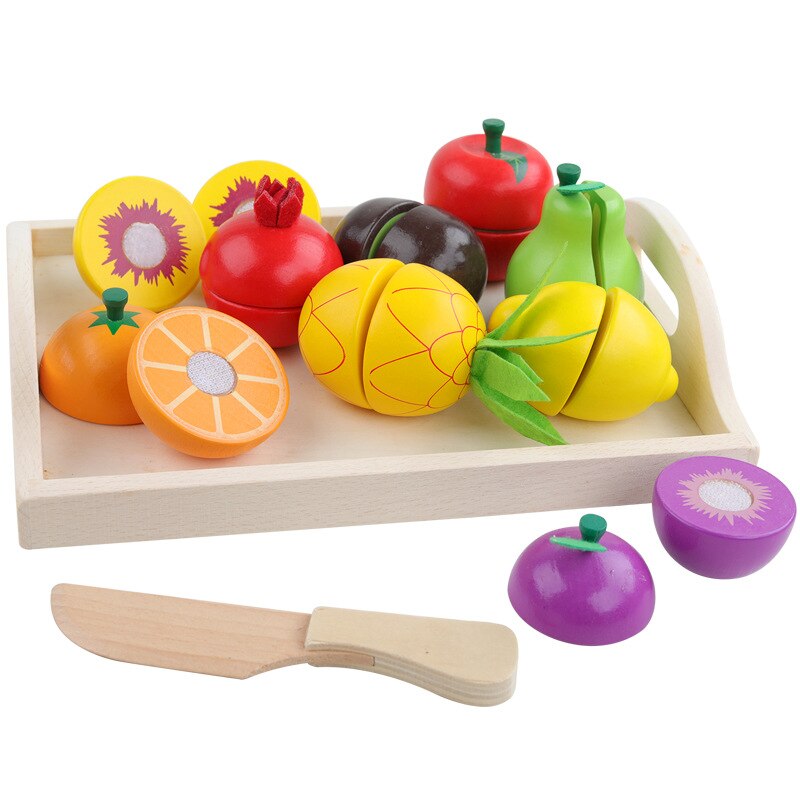 Per bambini di Simulazione di Frutta e Verdura di Educazione Precoce di Legno Ragazzo e Ragazza Giocattoli di Cucina Da Cucina Magnetico Combinazione Set Regalo: 9