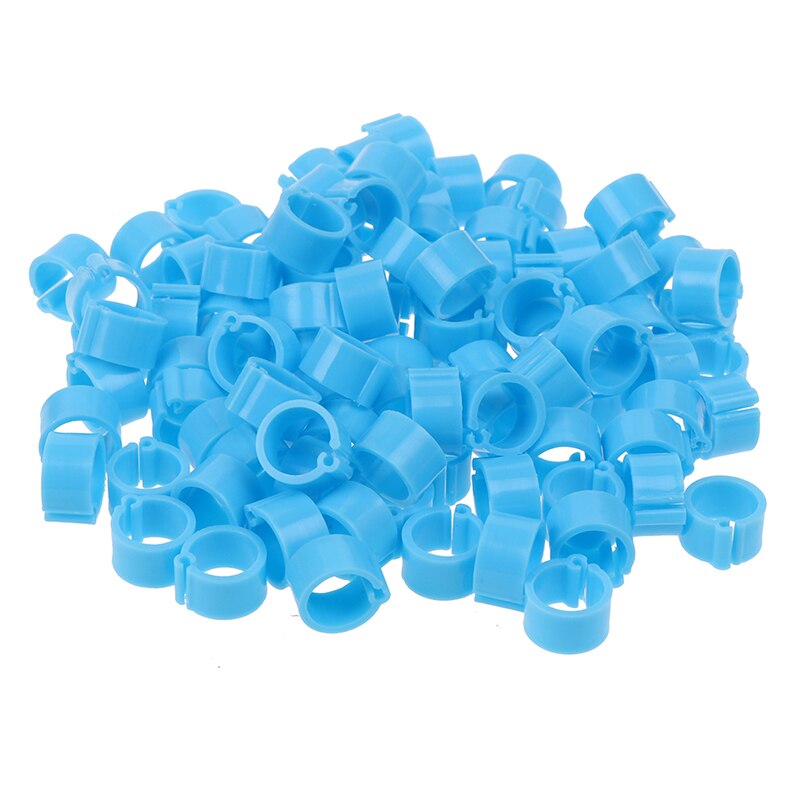 100 stks/partij Duif Been Gevogelte Duif Vogel Papegaai Clip Ringen Binnendiameter 8mm: Light Blue