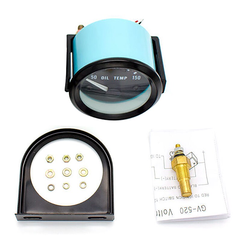 Car Gauge 2Inch 52mm Vehicle Meter 12V Black Shell Universal Vehicle Meter