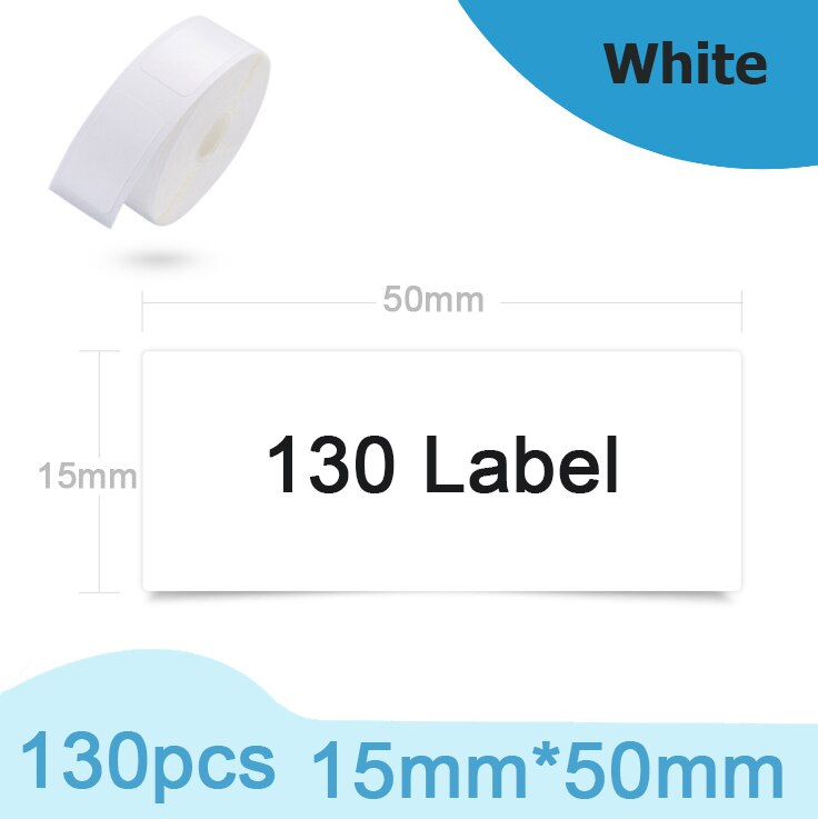 Niimbot D11 Thermal Label Paper Supermarket Price Label sticker Waterproof Anti-Oil Pure Color Scratch-Resistant Labels: White 15x50mm