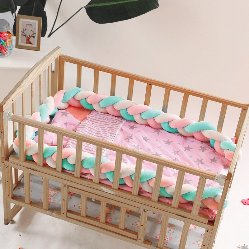 3M Lengte Jongens Meisjes Babybedje Bumper Crib Protector Lange Geknoopt Gevlochten Kussen Pasgeboren Room Decor