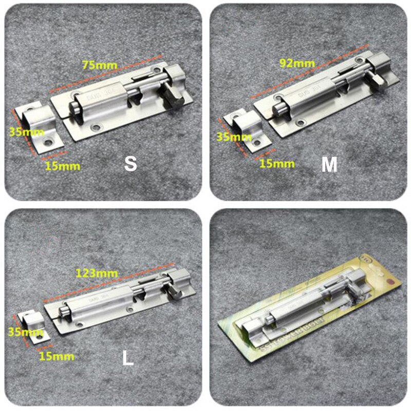 Stainless Steel Door Lock Bolt Cabinet Latches Hardware Furniture Gate Bolt