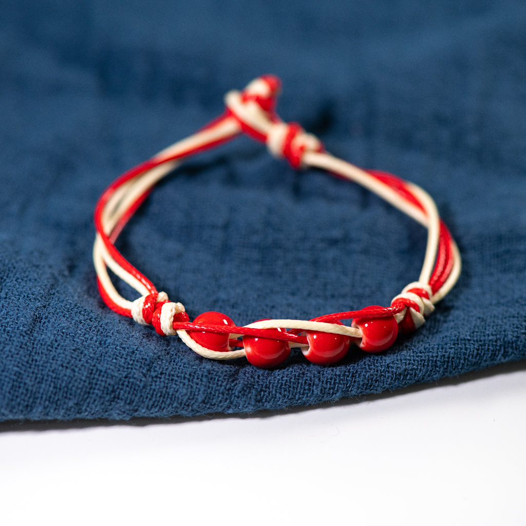 Love stone women's ceramic bracelet Female hand-woven couple small jewelry #5347: Imitation Rhodium Plated