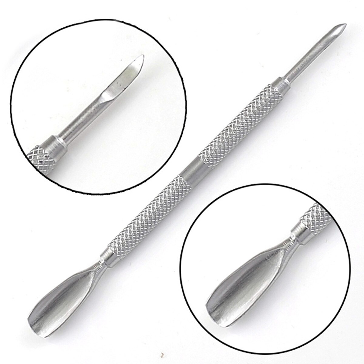 Pro Acero inoxidable empujar cutícula esencial cuchara empujador de cutícula alicates cortaúñas cortador de uñas artístico herramientas manicura del dedo del pie