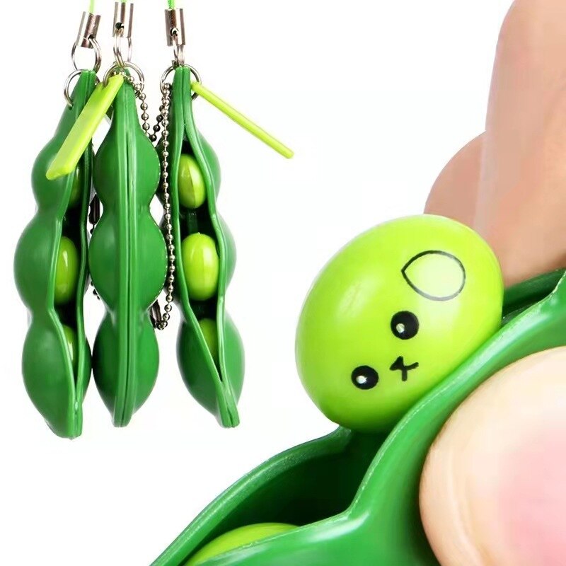 Fidget toy giocattolo antistress sensoriale Figet antistress allevia l'autismo ansia schiuma bambino adulto: 1pcs edamame