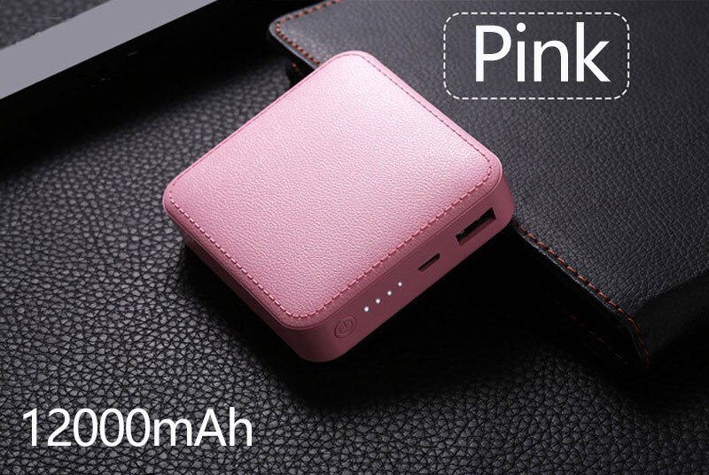 4500mah 8000mah 12000mah Portable Charger Power Bank Double USB Fast Charging Poverbank External Battery Powerbank: Pink 12000mah