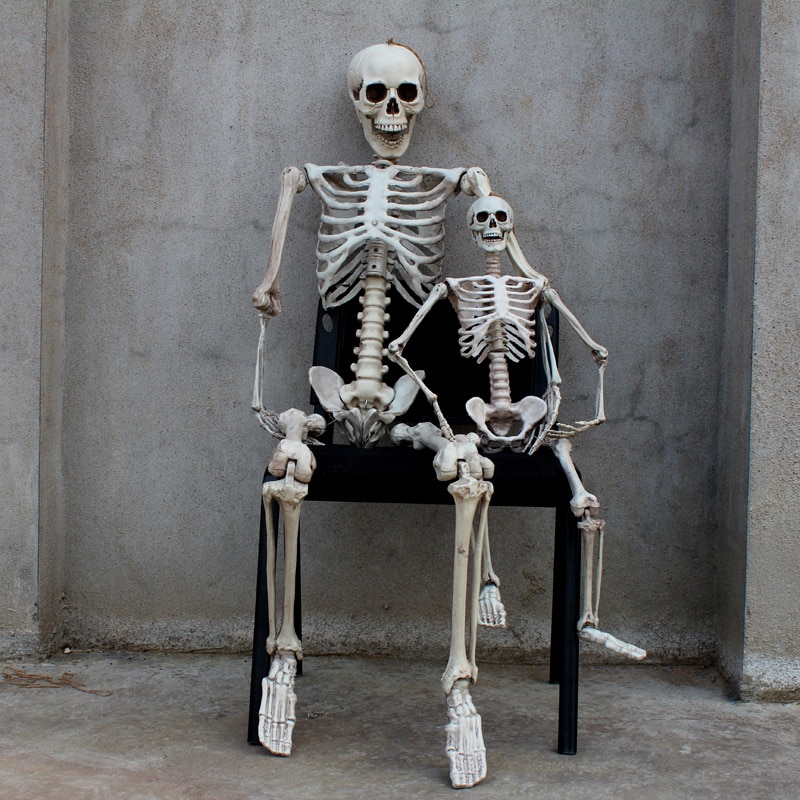 165 cm Terreur Halloween props spookhuis Kamer Escape kunstmatige menselijk skeletten model frame tomb-raiding Volwassen schedelbeenderen