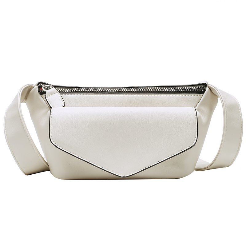 Casual Waist Bags For Women Leather Shoulder Bag Travel Small Chest Bag Women Fanny Pack Belt Purses Female Bolsos Solid Color: White waist bag