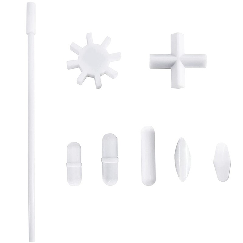 7 Shapes Magnetic Stirrer Stir Bars Mixer PTFE Stiring Rod With Magnetic Retriever (8 Pack): Default Title