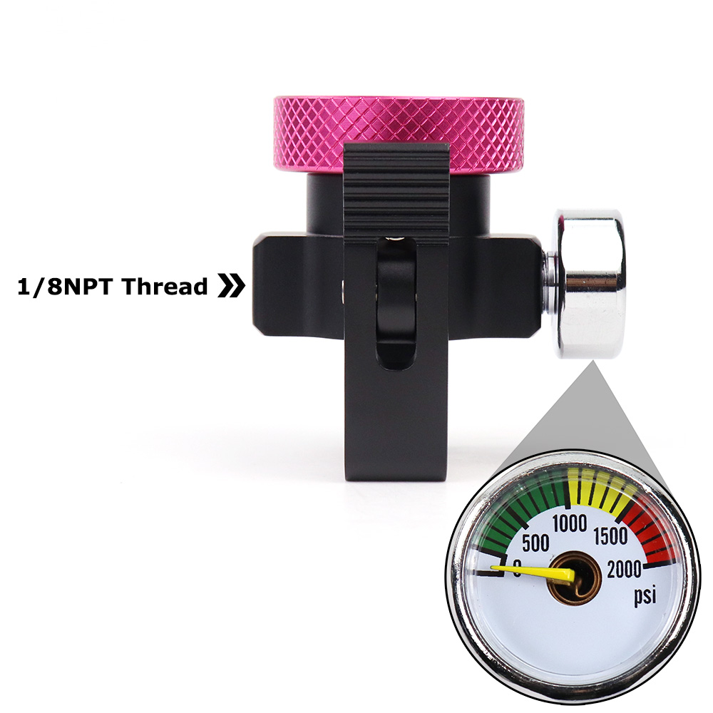 SODA roze Quick Connect CO2-cilinder navuladapter aan/uit-adapter met ontluchting en meter en snelstekker en DIN477: Army Green