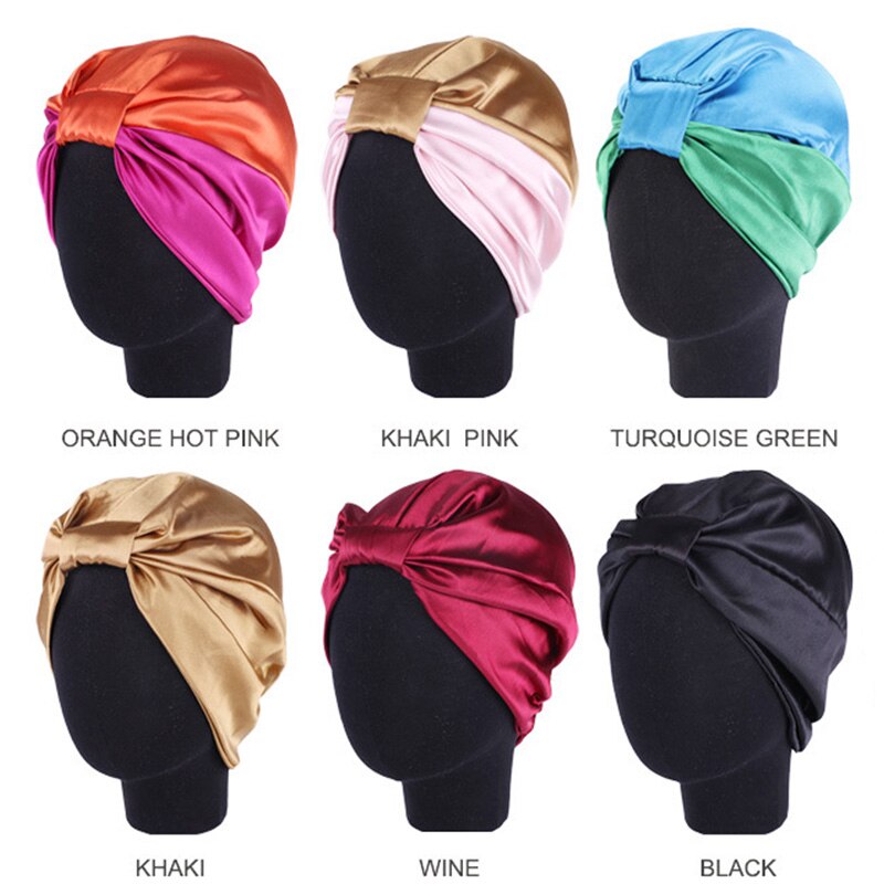 6 Kleuren Zijde Salon Motorkap Vrouwen Slaap Badmuts Badhanddoek Haar Droog Quick Elastische Haarverzorging Bonnet Head Wrap hoed