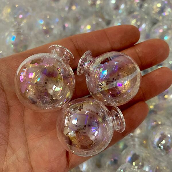 1/3pcs Rainbow Glass Round Bottle Potion Bottle Mini Cork Glass Vial Wedding DIY Mini Drift Bottle Wishing Bottle Perfume Bottle