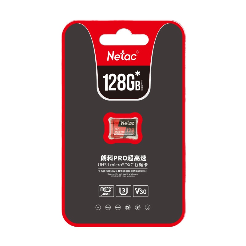Netac-tarjeta de memoria Microsd Clase 10, 128 gb, P500 Pro, V30, U3, UHS-I, gb, nueva llamativa, 128 gb, para teléfono móvil,