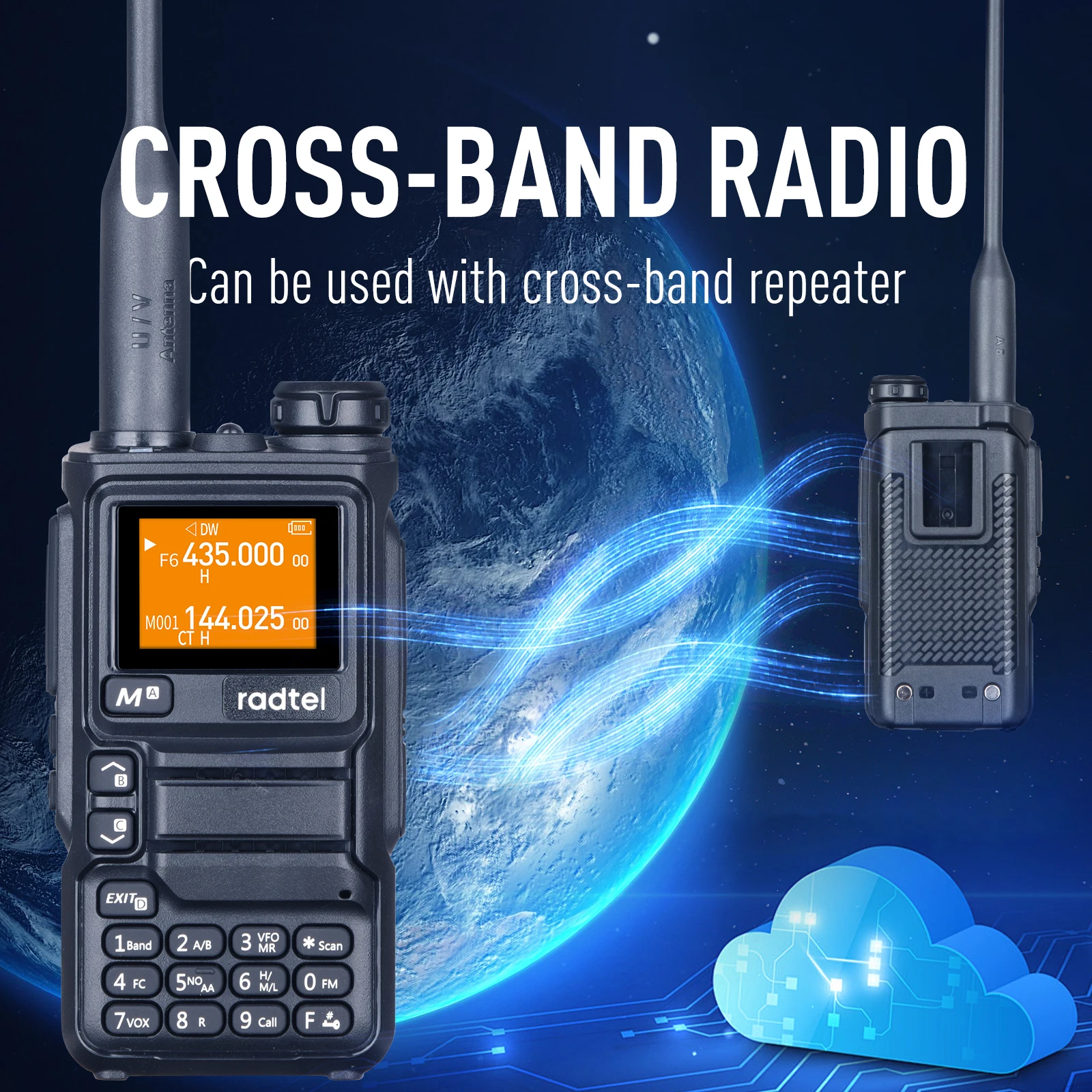 Radtel RT-590 Plus Air Band Walkie Talkie Amateur Ham Two Way Radio Station UHF VHF 200CH Full Band mit NOAA Channel AM Satcom