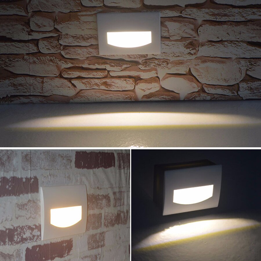BEIAIDI 3W 5W Waterproof LED Stair Light Aluminum Recessed Led Step Light Outdoor Wall Mounted Background Light Step Aisle Lamp