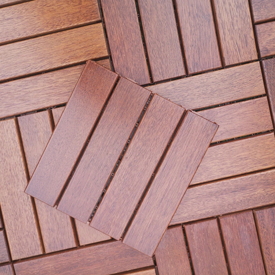 1pc Balkon Tegels Floor Decking Outdoor Carpet Tile For Outdoor And Floors Anticorrosive Balcony Garden Villa Wood Floor 30x30cm: Default Title