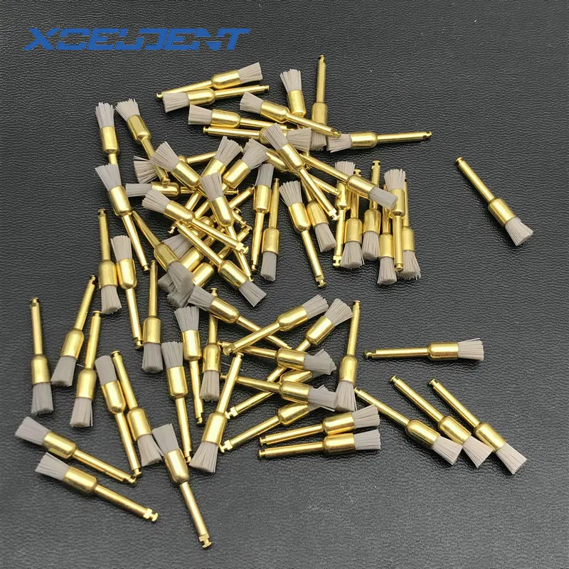Cepillo de pulido Dental, pestillo de nailon de carburo de silicio, pulidor plano, cepillos de proofia, cerdas, Material de odontología, 50 Uds.