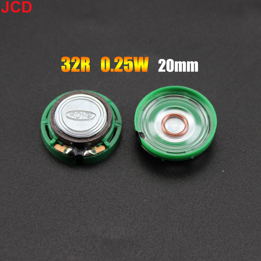 JCD 1pcs 8 /16 / 32Ohm 0.25W 0.5W Ultra-thin Doorbell horn Toy-car horn 8R 16R 32R 20 21 23 27 29 36 40 mm Diameter Speaker: Transparent