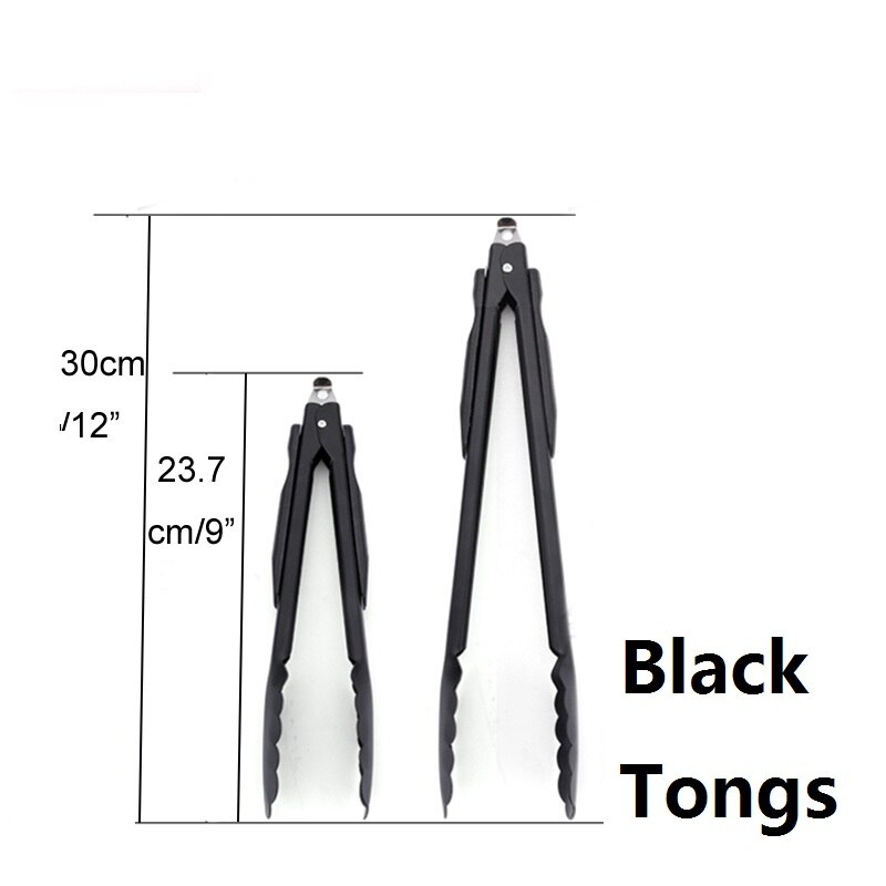 9-12inch Kitchen Tongs Grill BBQ Tongs Silicone Handled Salad Clip Bread Clamp Stainless Steel Food Tong BBQ Accessories Tool