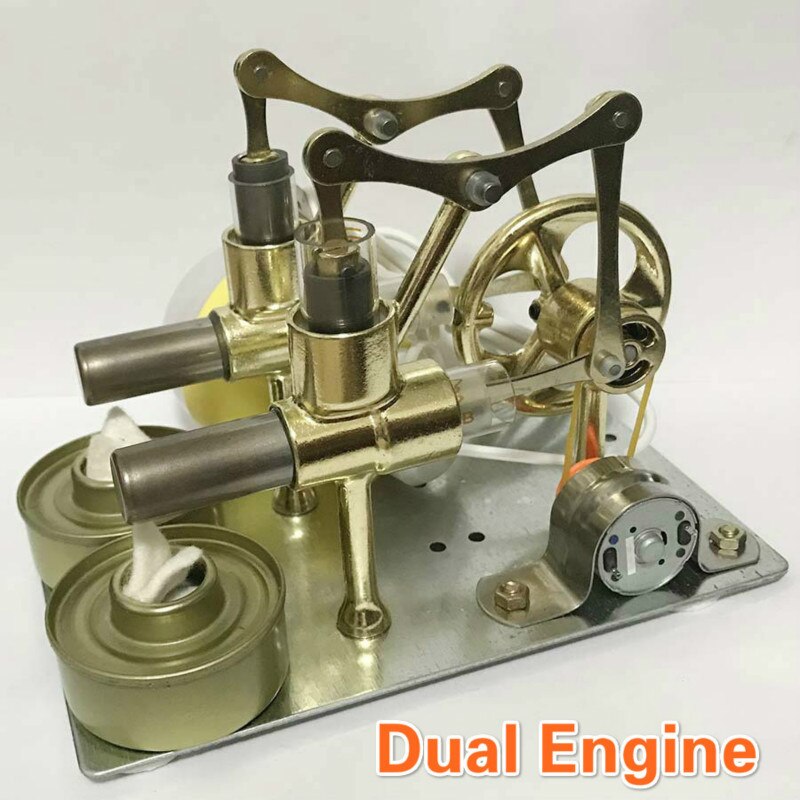 Stirling Engine Model - Physics Experiment Kit With Generator & Alcohol Lamp