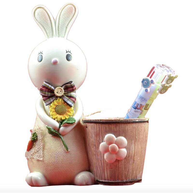 Cute Animal Shape Rabbit Pen Holder Kids Stationery Pencil Organizer Desk Set Accessories Offices School Container
