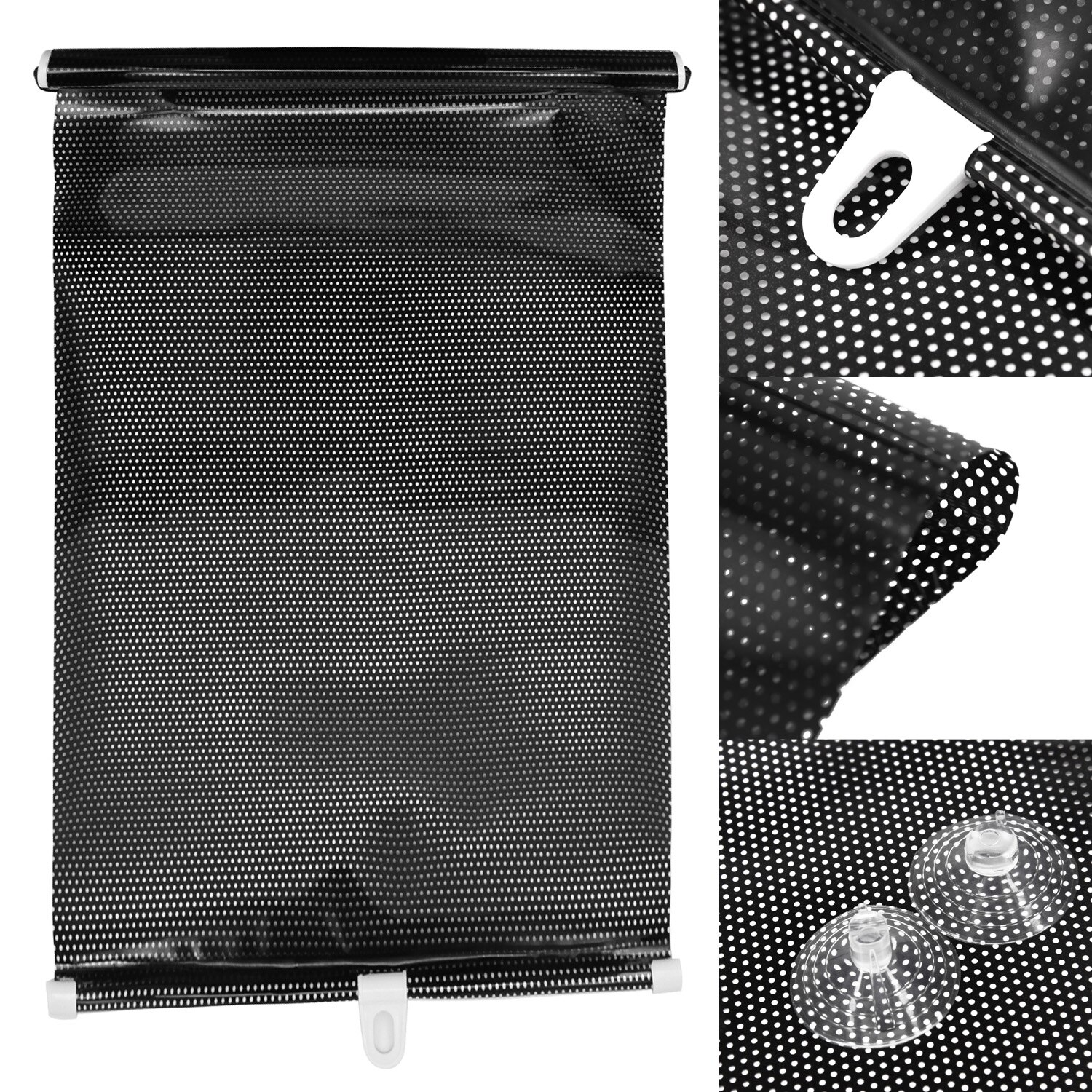 Svarta gardiner rullgardiner bil lätt att ställa upp för alla bilar med krokar sugande universalskärmar