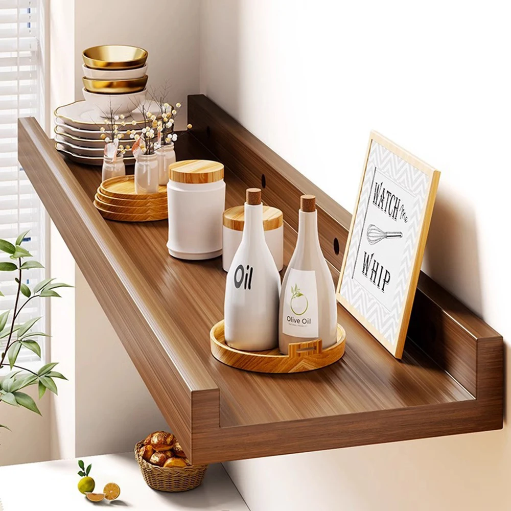 Wandopbergrek 60 cm houten scheidingswand Displayrek Thuis Woonkamer Wandplank Eenvoudig modern laminaat Sorteerrek