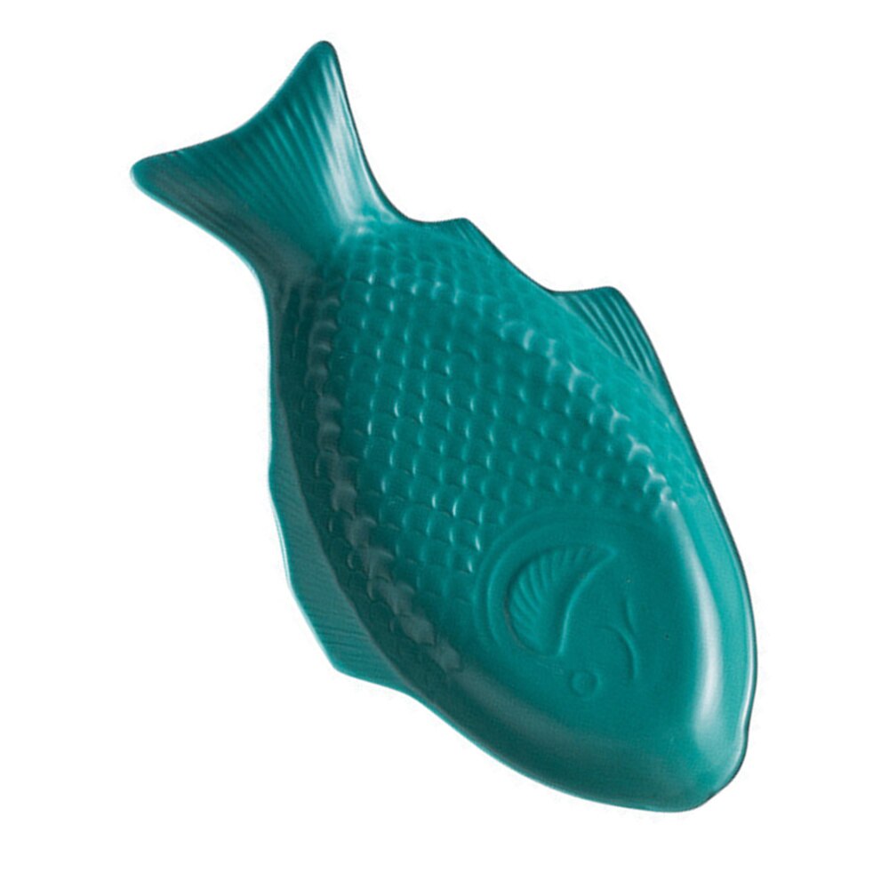 1PC céramique vaisselle créative assiette poisson en forme de plat stockage poisson Pan pour Restaurant maison dîner (11 pouces, rouge): Dark Green
