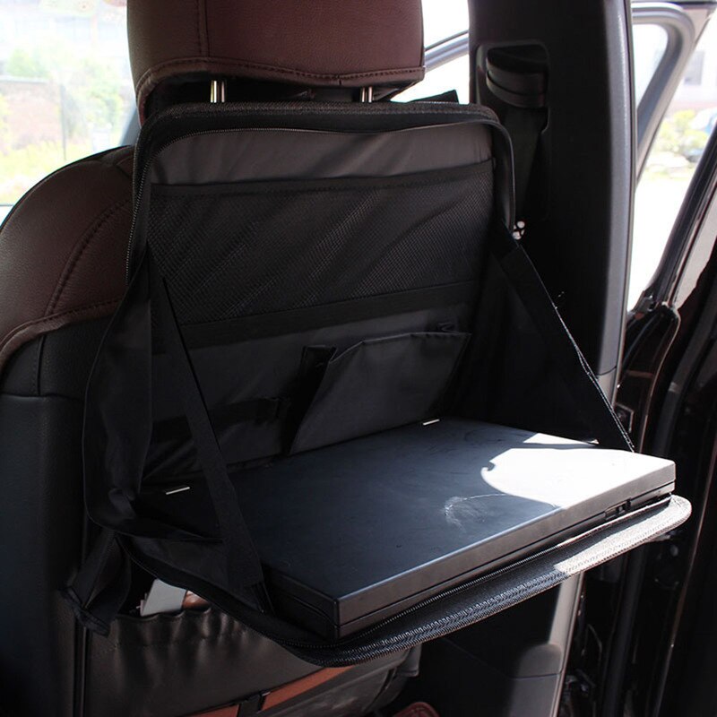 Bil bagsædebord bærbar computer holder bærbar bil computer skrivebordsbeslag sammenklappelig bærbar mad madbakke opbevaringspose indvendigt tilbehør