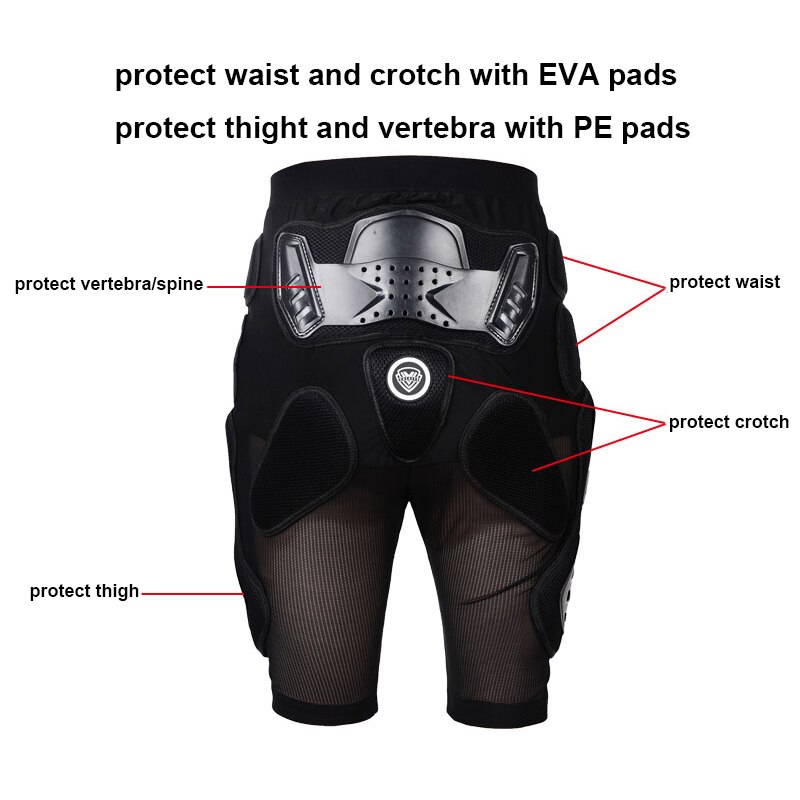 Motorcycle Pants Riding Shorts Body Armor Protecciones Moto Pantalon Motocross Breathable Waist Spine Crotch Thigh Protection