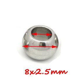100 Stück 2 mm-12 mm 316L Edelstahlperlen Europäische Kugel Metall Großes See Abstandshalter Perlen für Schmuckherstellung Diy Armbinde Halskette: Dunkelrot