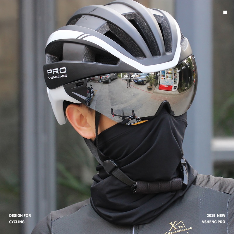 Bicycle Helmet Unisex Eyepiece Insect-proof Net Integrated Helmet Road Mountain Bike Helmet Safety Hat Cycling Helmet