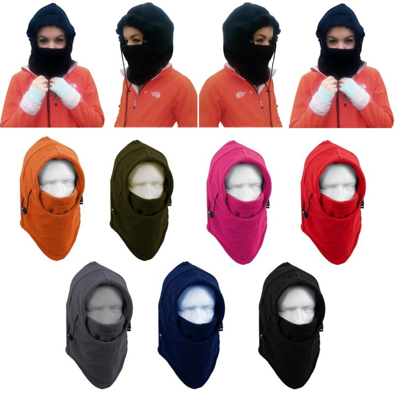 Mannen Vrouwen Winter Fleece Balaclava Hoed Ski Motorfiets Neck Face Mask Hood Cap Unisex Bomber Hoeden