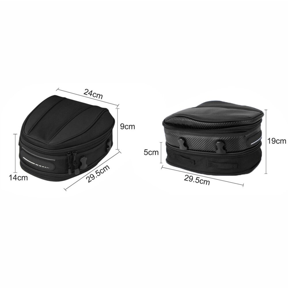 Rear Seat bag Accessories Spare Motorcycle Black 30x24x8-15CM Organizer