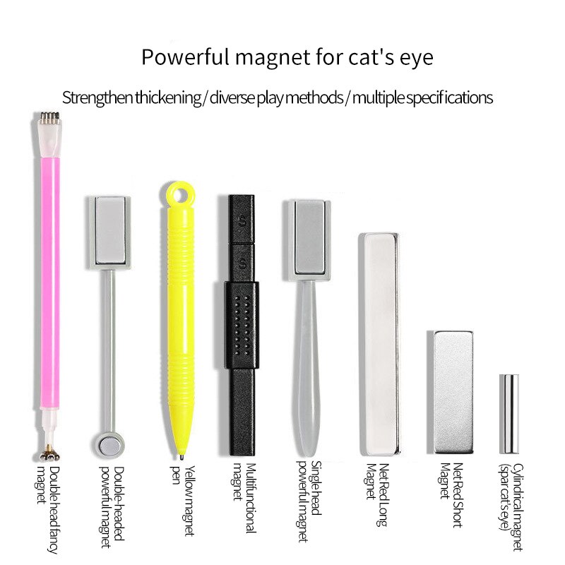 1 Pcs Multifunctionele Magneet Verdikte Krachtige Magnetische Tweepuntige Fancy 3D Nail Cat &#39;S Eye Effect Magneet