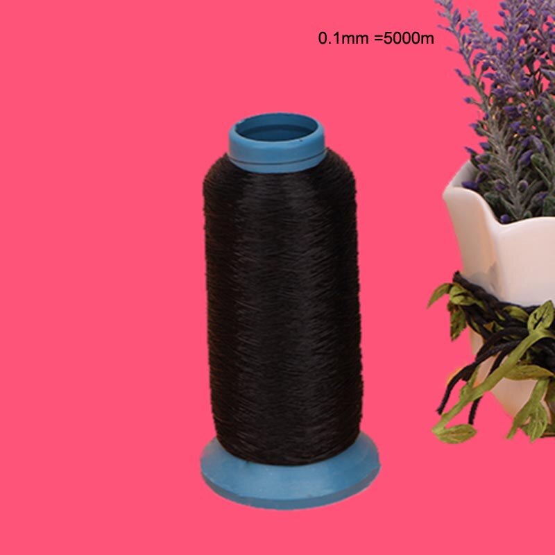 100%  nylonia 0.1mm 5000m/0.25mm 3600m läpinäkyvää/mustaa näkymätöntä ompelulankaa tarra-askartelukasseihin sokkoommel tikkaushelmiä: Musta 0.1mm