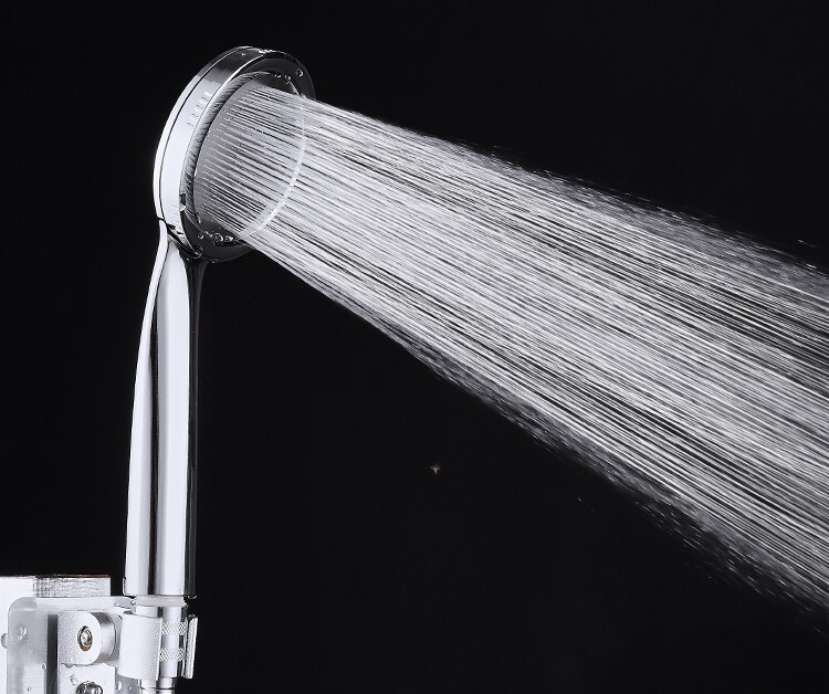 High Pressure HandHeld Shower Head Set Bathroom Pressurized Water-saving Round Spray Nozzle ShowerHead Set Chrome-Plate