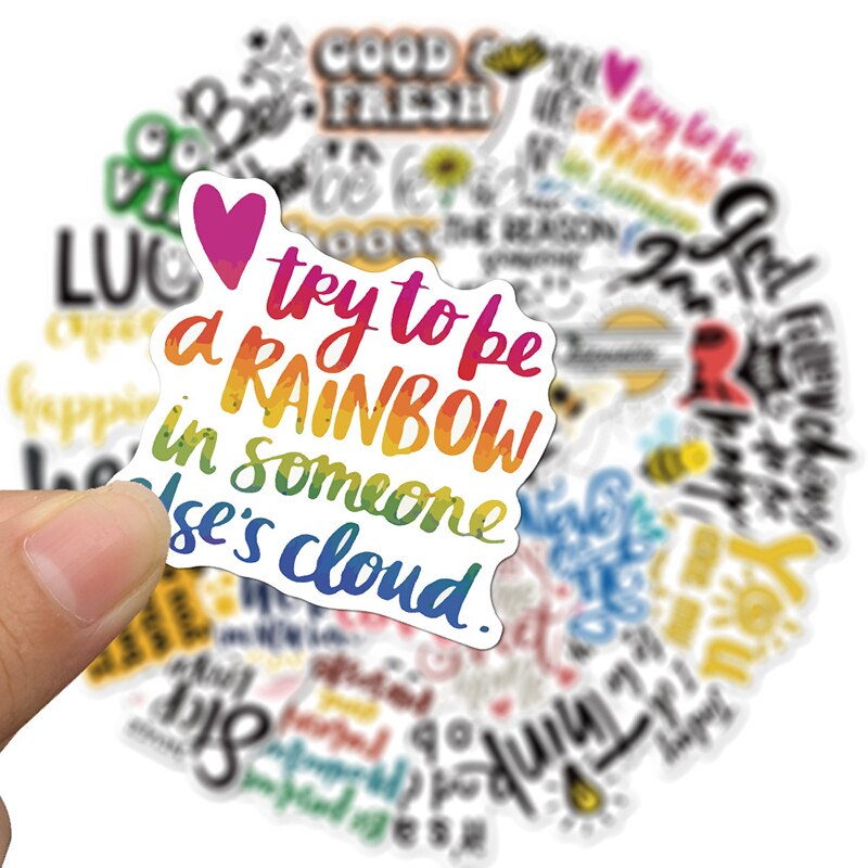50 stücke Englisch Buchstaben Begriff Graffiti Aufkleber inspirierend Zitate Aufkleber Für Laptop Skateboard Scrapbooking freundlicher Aufkleber Pack