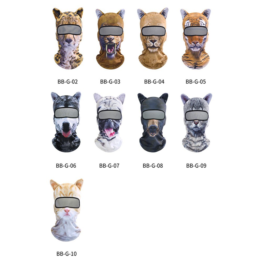 Tocado de para mascotas, pasamontañas 3D de animales para bicicleta, gato, ciclismo completo