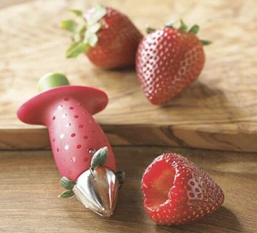 Nyhed jordbær huller top bladfjerner frugt grøntsag værktøjer køkken tilbehør