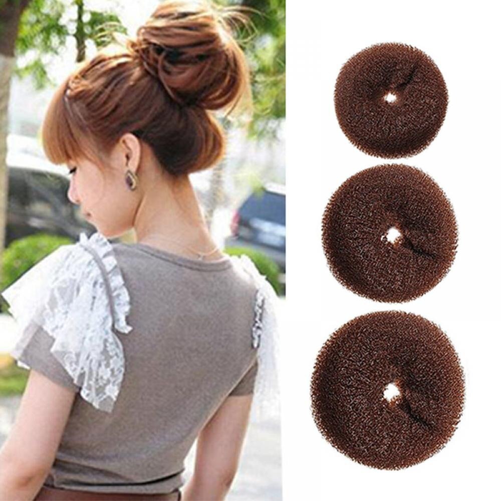 Brown Bun Ring Shaper Hair Doughnut Updo Styling Tools Korean Hairstyle